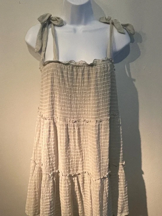 Altar’d State Sage Green Tiered Sundress Small | Boho Western Desert Dream - Picture 4 of 12